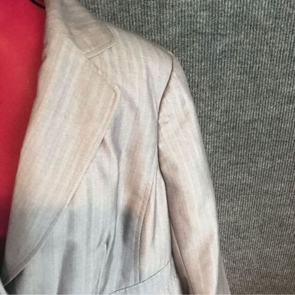 Jones New York Blazer Women’s Plus Size 16W Grey Pinstripe Long Sleeve Button - Picture 5 of 8
